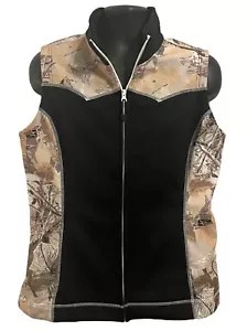 Roper Wear the West Women’s Size XL Woodsy Camo and Black Fleece Lined Vest EUC - Picture 1 of 17