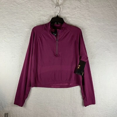 Задний укороченный топ женский XL фиолетовый спортивный бег на молнии с длинным рукавом 6979 - Изображение 1 из 4