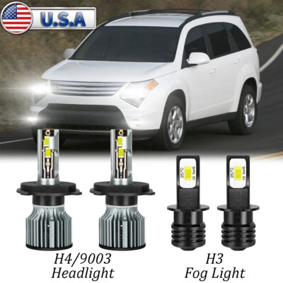 Combo de 4 faros LED altos bajos antiniebla para Suzuki XL-7 2002-2005 6500K Foto 1 de 4