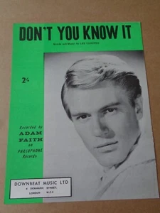 Adam Faith - Don't You Know It sheet music - Picture 1 of 1