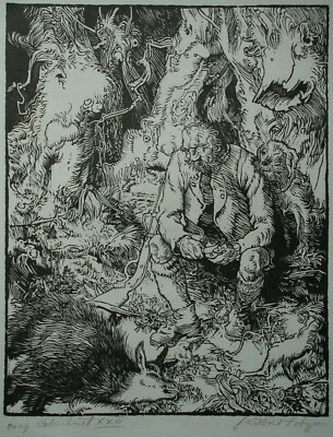 Switbert LOBISSER (1878-1943) Der tote Freund - Jagdmotiv. - Bild 1 von 4