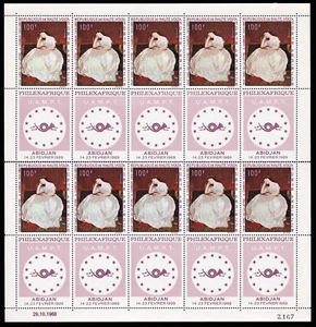 Haute Volta 1968 International Stamp Exhibition "PHILEX sheet of 10 MNH - Picture 1 of 1