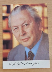 Autogrammkarte 3. deutscher Bundeskanzler Kurt Georg Kiesinger, handsigniert - Bild 1 von 1