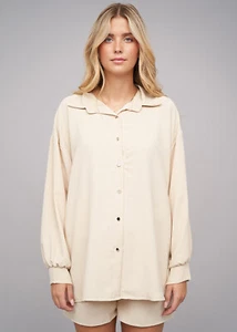Blusa mujer Cloud5ive camisa muselina con botones beige N23066139 - Imagen 1 de 4