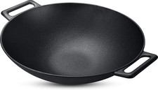 Wok in ghisa 30.5cm, concavo con manici larghi di KICHLY