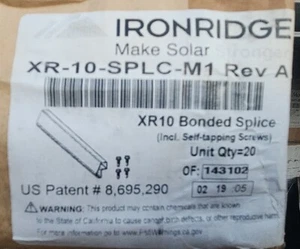 Empalme IronRidge para riel XR10, unido XR-10-SPLC-M1 (con hardware) Cantidad 20 - Imagen 1 de 1
