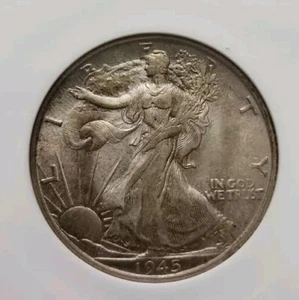 1945 S Silver Walking Liberty Half Dollar Old ANACS Holder MS65 TONING!! - Picture 1 of 4