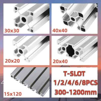 2/4/6x Aluminium Alu Profil Aluprofil 20x20 30x30 40x40 15x120 Profil kompatibel - Bild 1 von 4