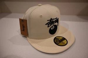 Stussy 8 Ball 59fifty Fitted Cap Hat size 7 1/4 Bone Rare *Brand New with Tags* - Picture 1 of 4