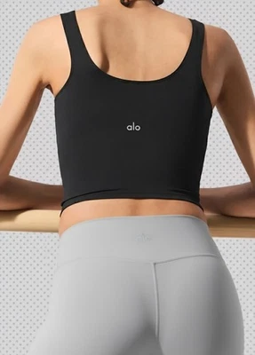 New Alo Yoga Women's Softsculpt Precision Tank Top Size XS Black NWT - Image 1 of 4