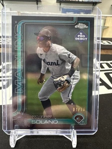2025 Topps Pro Debut Yoffry Solano Black Refractor #'d /10 Marlins - Bild 1 von 3