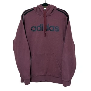 Adidas Essentials 3 Stripes Hoodie Men’s L Tall Graphic Red Pullover - Picture 1 of 8