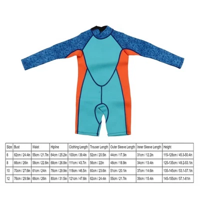 Traje de buceo para niños 2,5 mm Traje de baño de una pieza Vestido de buceo para niños para surf Foto 1 de 4
