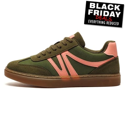 Cipriata Redea Retro Zapatillas Para Mujeres Casual Moda De Ante Verde - Imagen 1 de 2