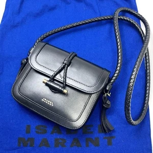 Bolso Bandolera de Hombro ISABEL MARANT Cuero Trenzado Negro con Bolsa para el Polvo Casi Como Nuevo - Imagen 1 de 9