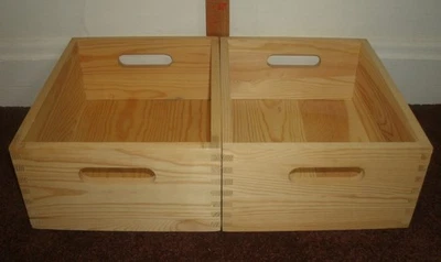 2 Wooden shelf drawers separators Storage Space Decor Decoration Boxes 10x12x5" - Image 1 of 4