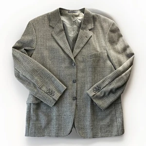 Blazer Pierre Cardin Lana a Cuadros Para Hombres 42R Gris Clásico Atemporal Deportivo Abrigo Carrera - Imagen 1 de 10