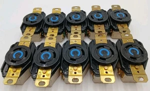 Lote de 10 Hubbell HBL2620 Receptáculo Twist-Lock 30A 250V 2P 3W L6-30R - Imagen 1 de 8