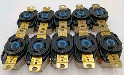 Lots Of 10 Hubbell HBL2620 Receptacle Twist-Lock 30A 250V 2P 3W L6-30R - Image 1 of 4