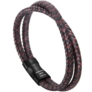 murtoo Herren Armband Leder geflochten, braun und schwarz Lederarmband für Männer - Bild 1 von 7