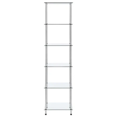 vidaXL Scaffale a 6 Livelli Trasparente 40x40x160cm in Vetro Temperato - Immagine 1 di 3