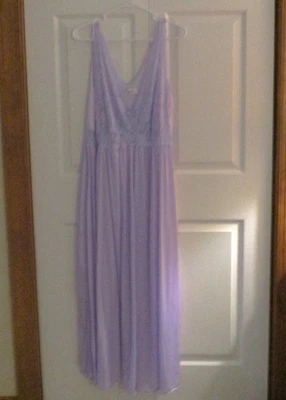 Vintage Shadowline Lavender Sleeveless V-Neck Nightgown - Size 2X - Never Worn - Image 1 of 4