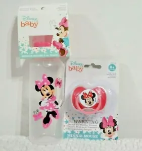 Disney Baby Minnie Mouse 9 Unzen Flasche und Schnuller NEU - Bild 1 von 4