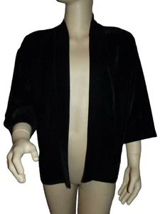 Derek Heart Girls Large(14)Black Velvet Cardigan coverup sweater holiday l party - Picture 1 of 6