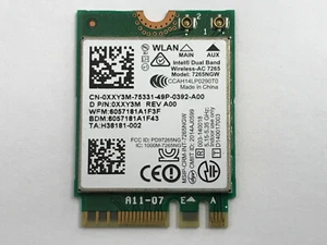 INTEL 7265NGW M.2 WiFi 2.4G 5GHz DUAL BAND WIFI NETWORK BLUETOOTH CARD - Picture 1 of 2