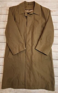 LONDON FOG MEN'S SIGNATURE SERIES ALL WEATHER COAT FLY BUTTON sz 36 S KHAKI - Picture 1 of 6