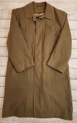 LONDON FOG MEN'S SIGNATURE SERIES ALL WEATHER COAT FLY BUTTON sz 36 S KHAKI - Image 1 of 4