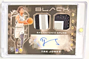 2020-21 Panini Black Tre Jones Dual 3 Color RPA Holo Gold /5 #RMA-TRE Spurs RC - Picture 1 of 3
