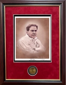 DANIEL MOORE ALABAMA FOOTBALL COACH NICK SABAN PORTRAIT MINI PRINT framed coin - Picture 1 of 1