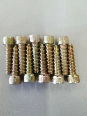 ANIXTER FASTENER CO (10) 5/16-18x1-1/4" Socket Allen Head Cap Screw Steel Course Thread Yellow/Zinc