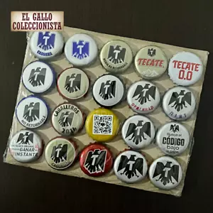 SET DE 20 CHAPAS CERVEZA TECATE MÉXICO GRUPO CUAHUTEMOC MOCTEZUMA - Imagen 1 de 3
