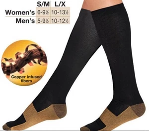 1 Par Fishnet Medias Calcetines Hombres Anti Fatiga Negro Efecto Soporte T 42-43 - Imagen 1 de 12
