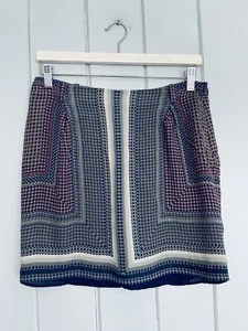 Massimo Dutti Minirock 6 Maulbeerseide Taschentuchmuster gefüttert lila grün - Bild 1 von 6