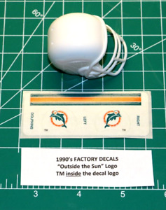 1980's 1990's FACTORY MADE Miami Dolphins decals & OPI Football Gumball Helmets