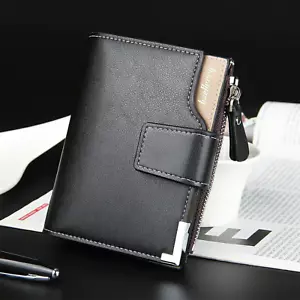 Men's Designer Leather Wallet, Men's Wallet with Snap Button (Black Edition) - Picture 1 of 4
