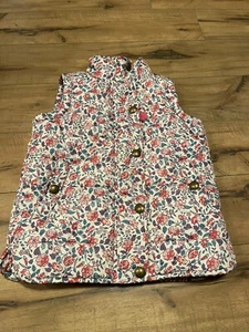Joules Boldly British Floral Puffer Zip Up & Snap Button Up Vest Size 4Y ~ EUC - Picture 1 of 8