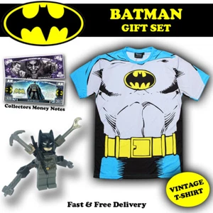 Batman Vintage Costume T-Shirt  - Lego Toy Gift Set - Picture 1 of 4