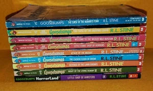 GOOSEBUMPS BOOKS LOT OF 9 PAPERBACK RL STINE MUMMY HAMSTERS DUMMY MUTANT GNOMES - Picture 1 of 12