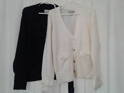 NUEVO JUICY COUTURE NIÑOS NIÑAS PUNTO CÁRDIGAN AZUL MARINO SUÉTER TALLA XS S M L XL Foto 1 de 4