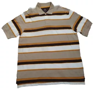 Camicia uomo Foot Locker marrone a righe manica corta 100% cotone XL - Foto 1 di 3