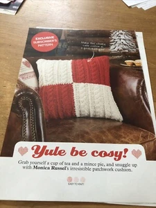 Yule Be Cosy! Monica Russell Cable Super Chunky Cushion Easy Knitting Pattern - Picture 1 of 5