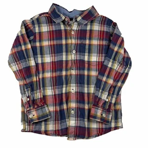 CARTERS Boys Plaid Button Up Long Sleeve Shirt Size 7 - Picture 1 of 8