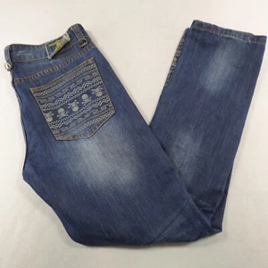 Mastermind Japan Mindblow Jeans 34x32 Blue Distressed Straight Sashiko Grunge - Picture 1 of 18