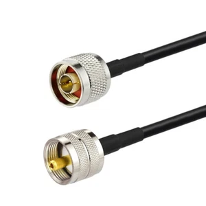UHF PL259 Stecker Stecker auf N Stecker Stecker gerade RG58 Koaxialkabel Zopf 50cm - Bild 1 von 3