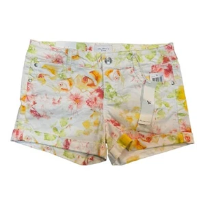 Pantaloncini Celebrity Pink Dare You bianchi floreali nuovi senza etichette taglia 3/26 elasticizzati preppy - Foto 1 di 15