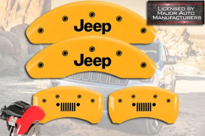 Желтые крышки решетки для передних и задних тормозных суппортов MGP 2015-2017 Jeep Renegade - Изображение 1 из 4